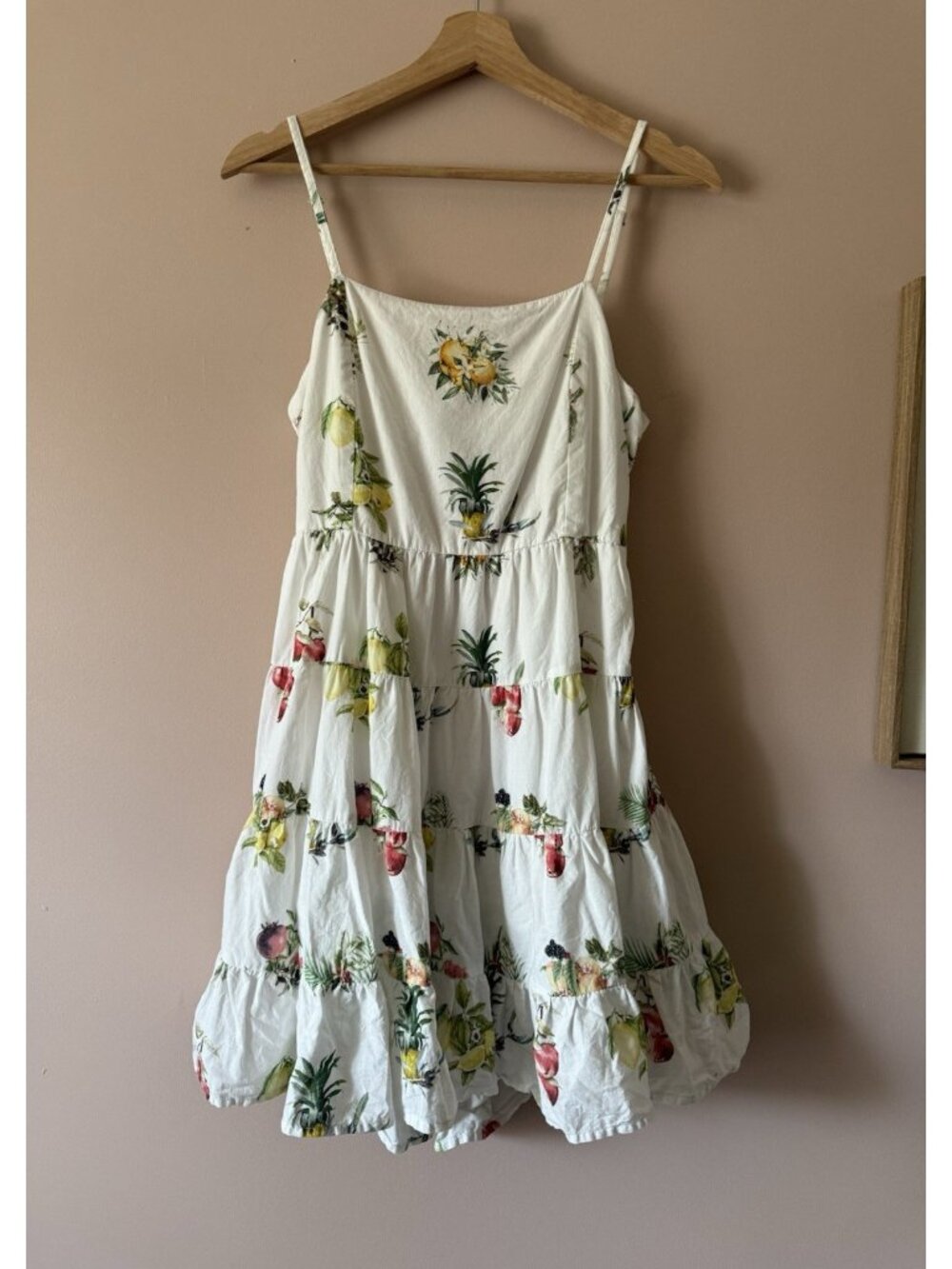 Anthropologie Mahila Fruit Cut Out Back Mini Dress Coquette Vacation Feminine S